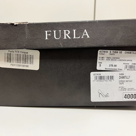 FURLA Taupe/Tan Leather Heel Pumps Shoes like new size 40 - Picture 4 of 4